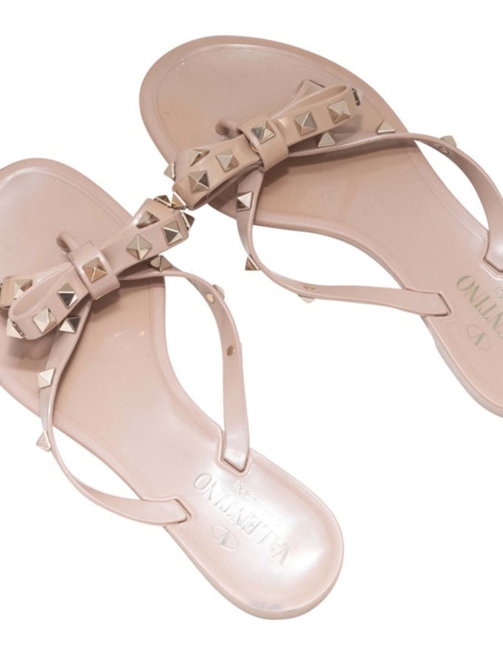 VALENTINO RUBBER ROCKSTUD THONG SANDALS SIZE 36 - Picture 3 of 5